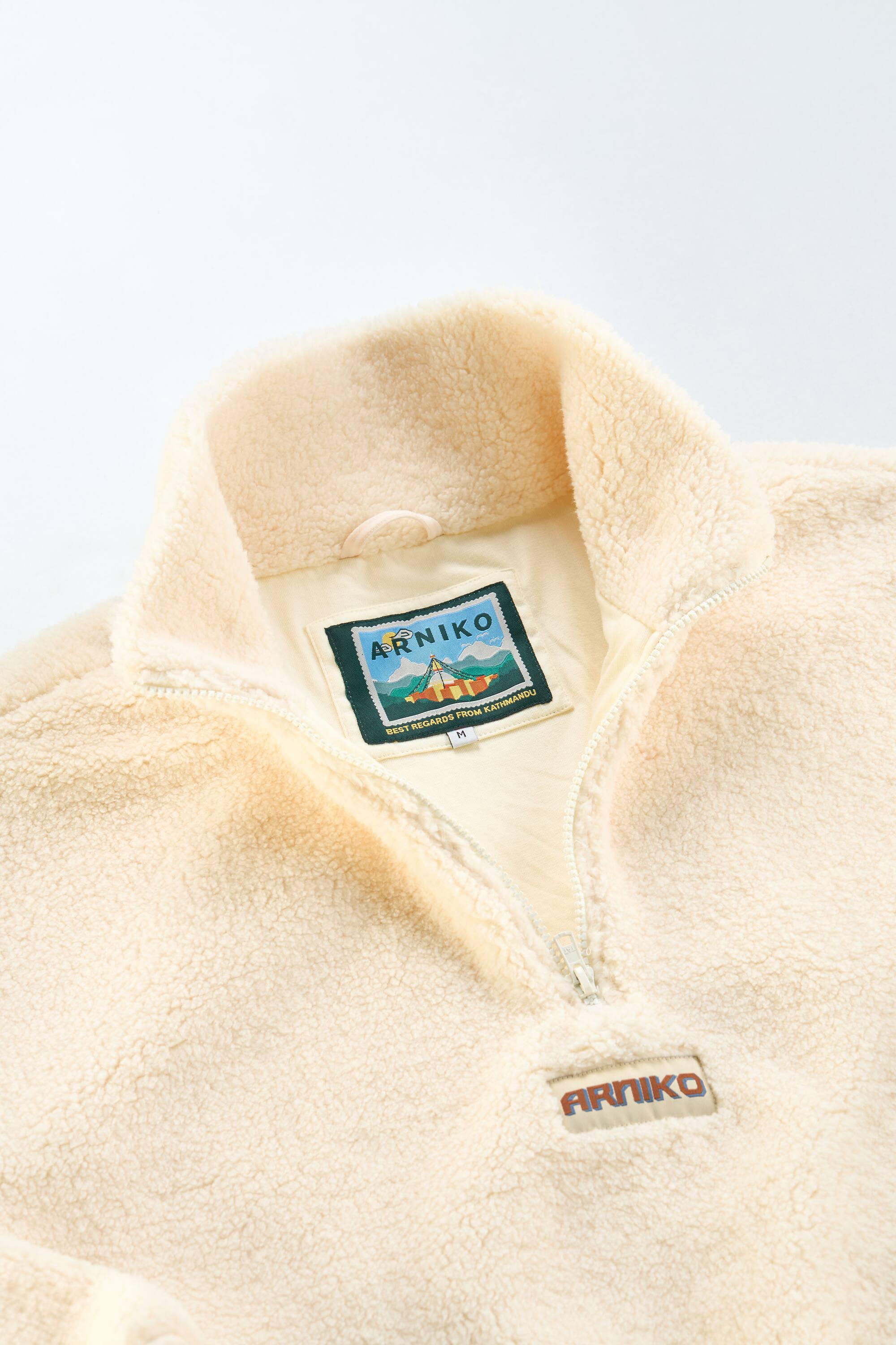 Arniko Moha Half Zip Fleecejacke Off-White Unisex Recycelt weiß